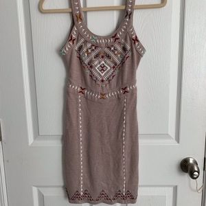 NWT Free People Aztec Taupe Dress sz Extra Small